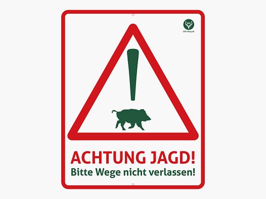 DJV-Warntafel „Achtung Jagd!“