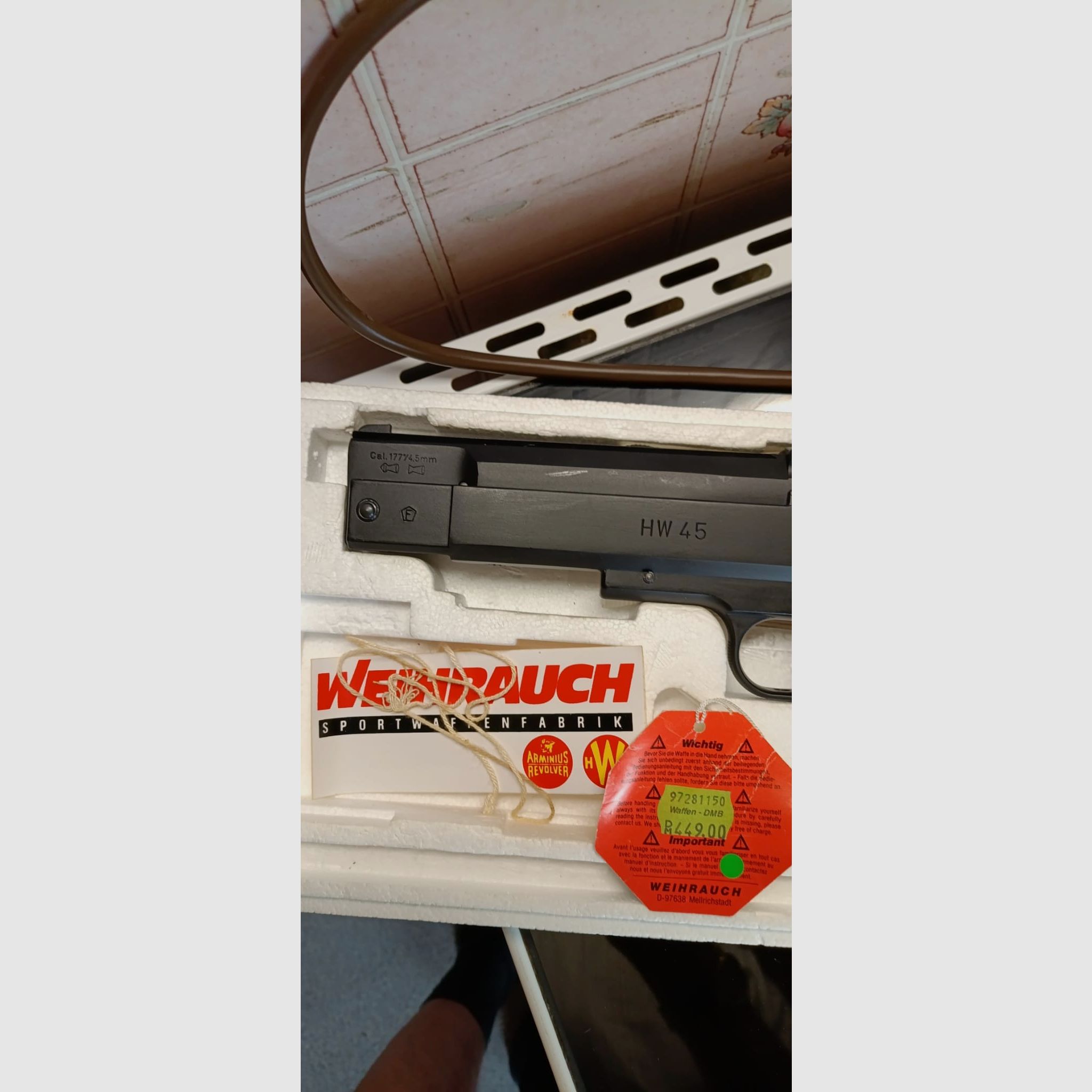 Pistola de aire Weihrauch HW 45 Pavonado