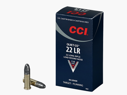 CCI .22 LR 2.6g Lead Round Nose Quiet-22 Ammunition