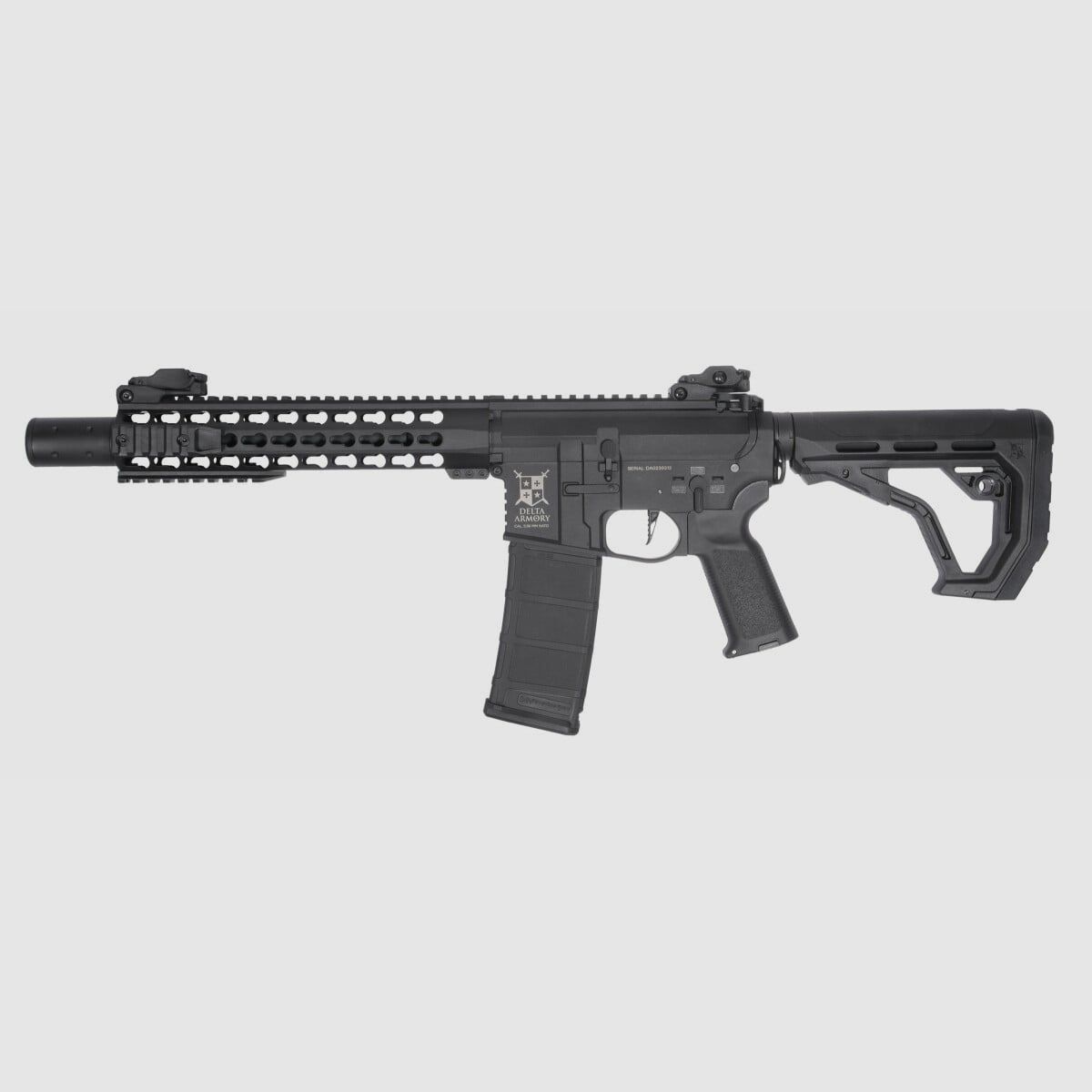 AR15 KeyMod 10 inch PREDATOR CHARLIE EAGLE ETU Black S-AEG Airsoft Rifle Free from 18 Years | Delta Armory, image 1 of 4