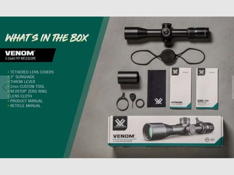 Vortex Venom Zielfernrohr 3-15x44 FFP EBR-7C MOA