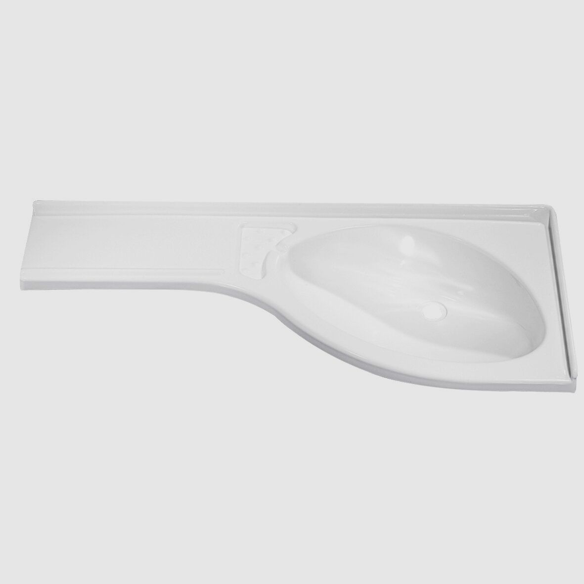 Lavabo de esquina, estante a la izquierda, blanco, imagen 1 de 2