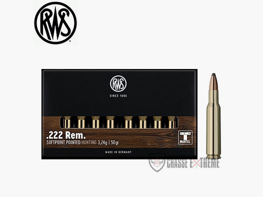 20 RWS patronen kal 222 Rem 50gr TMS