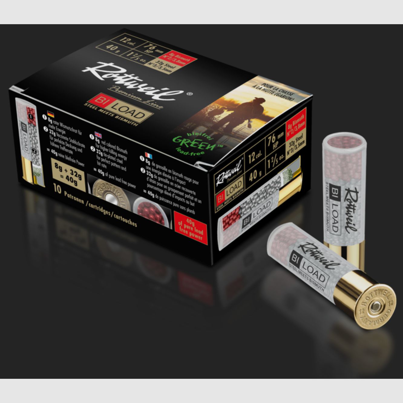 Rottweil 2414043 12/70 BI-Load Magnum 3,5+3,8mm 36g Acier rencontre Bismuth 10 pièces