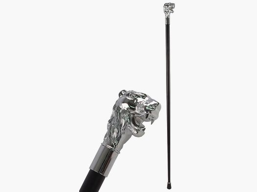 Walking stick with lion's head and handle decoration