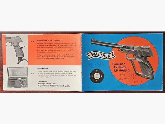 Istruzioni originali in inglese della Walther Luftpistole 2