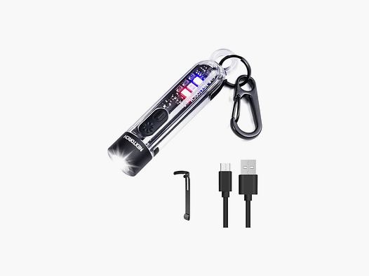 LAMPADA PORTATILE K40 CLE NEXTORCH LED ROSSA/BLU / UV USB-C