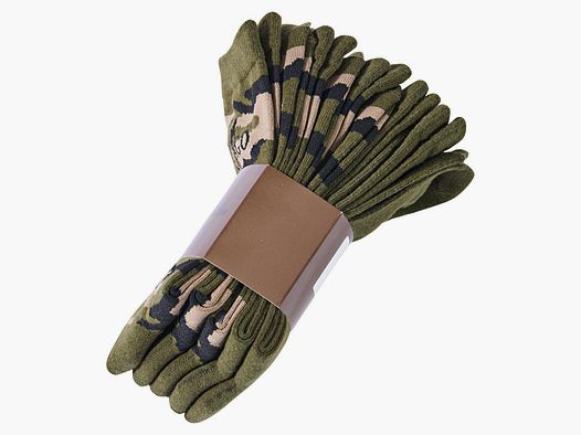 5er-Set: Socken Unisex (Camouflage/Oliv)