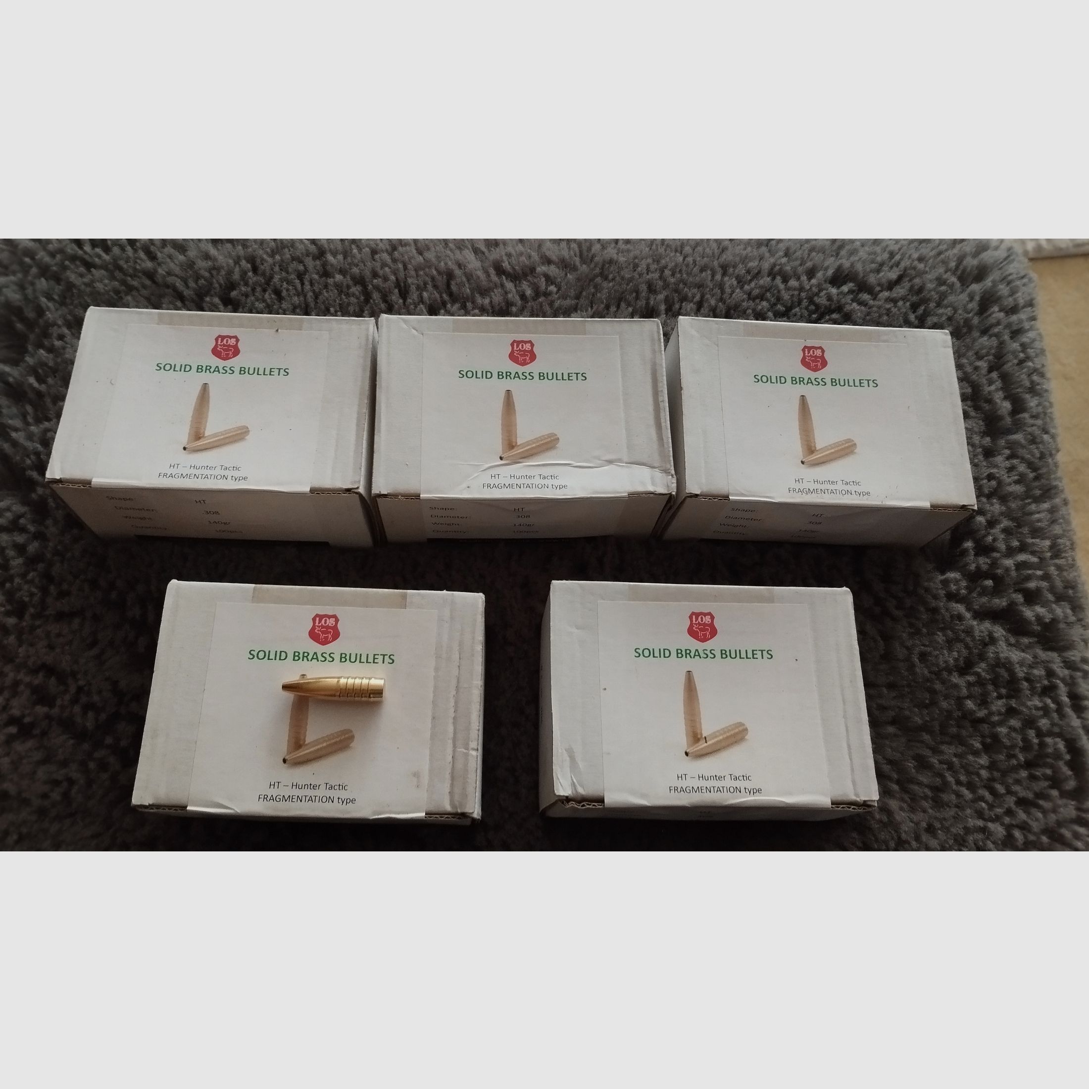 LOS Solid Geschosse HT .308 140gr 100 st.