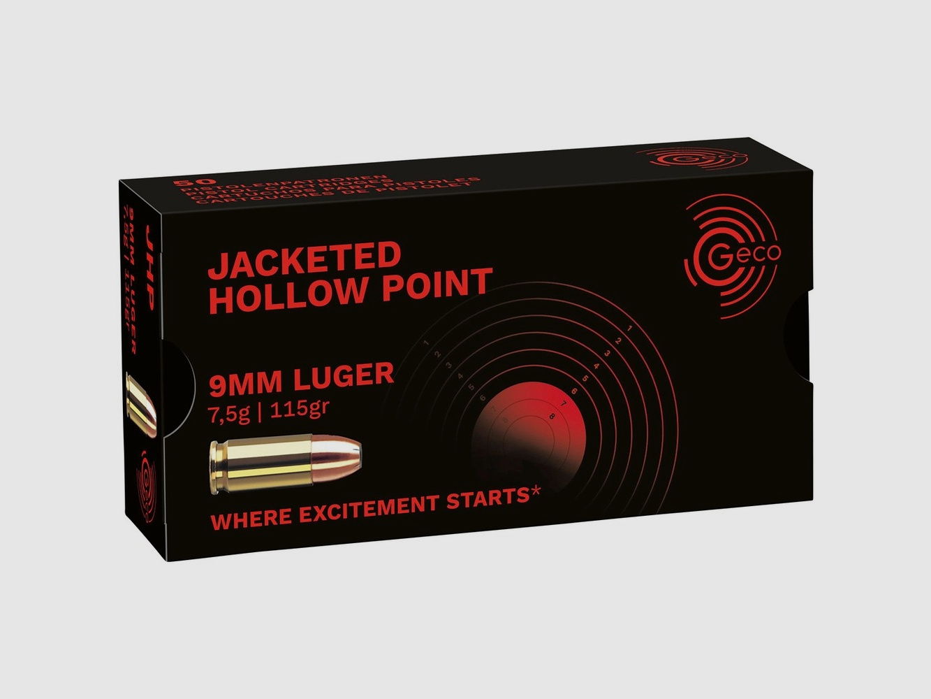 9 mm Luger Hohlspitz 7,5g/115grs. Geco