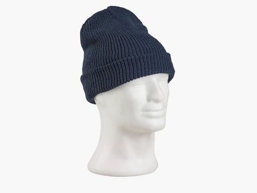 Rollstrickmütze Dunkelblau - Polyacryl - Unigröße