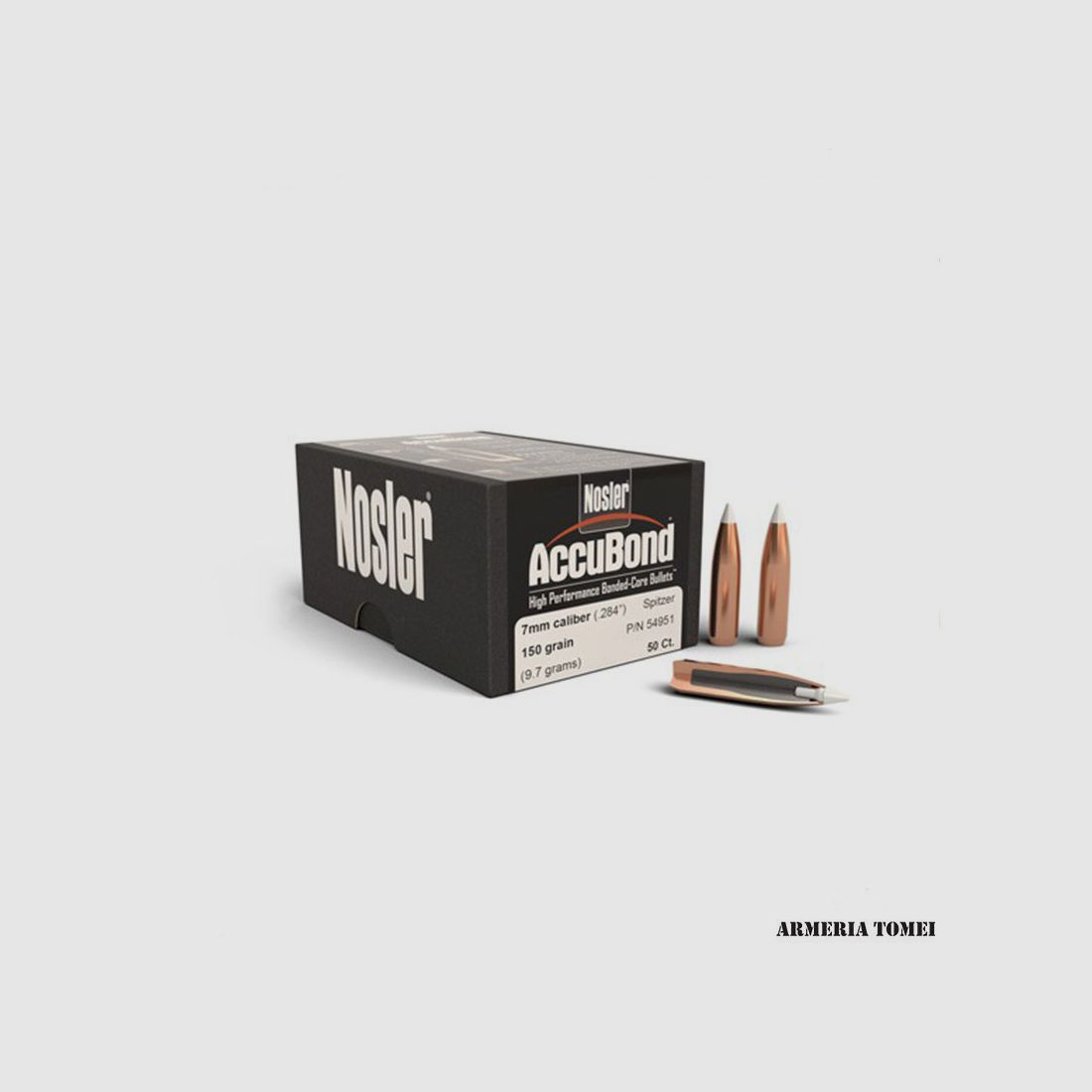 GESCHOSSE – NOSLER – ACCUBOND 7mm Kaliber (.284″) Spitzgeschoss 150 Grain (9,7 Gramm) (50 Stk)