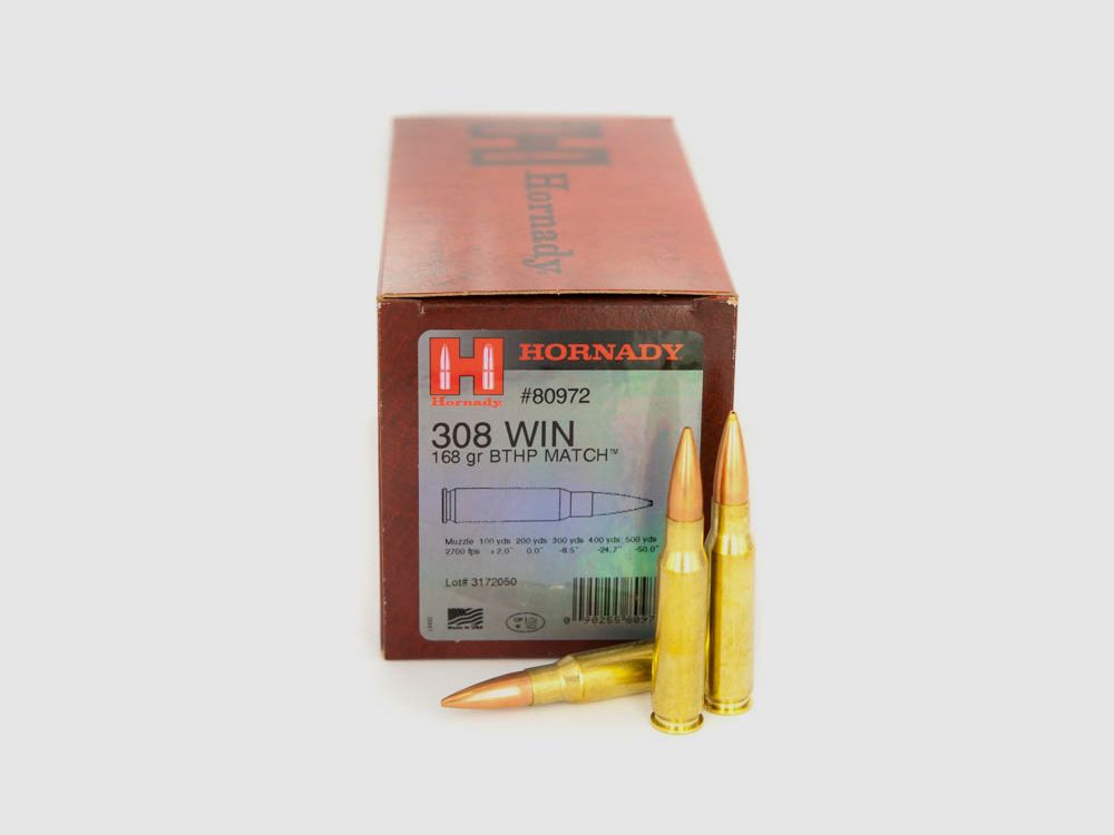Hornady Match .308 Win. 168GR BTHP Match 50 Patronen