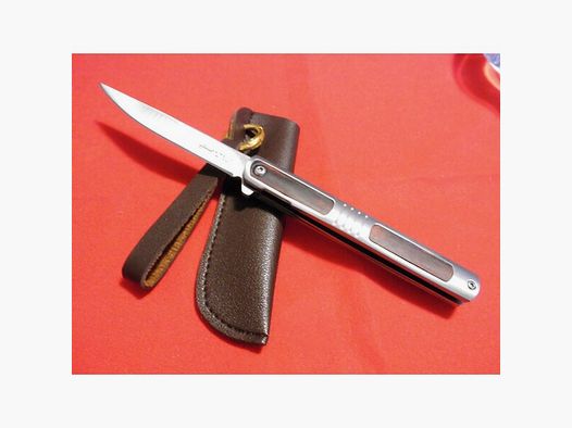 Exklusives AURIVER-Klapp-Taschenmesser Heft:Edelstahl BUBINGA-Echtholz-elegant,zweckmässig Neu