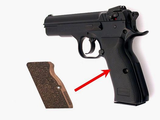 TANFOGLIO Griffschalen Nußbaum mit Fischhaut f. P18/P21 Small Frame