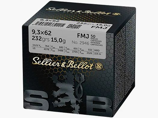 Sellier&Bellot FMJ 15,0g/232grs à50 9,3x62