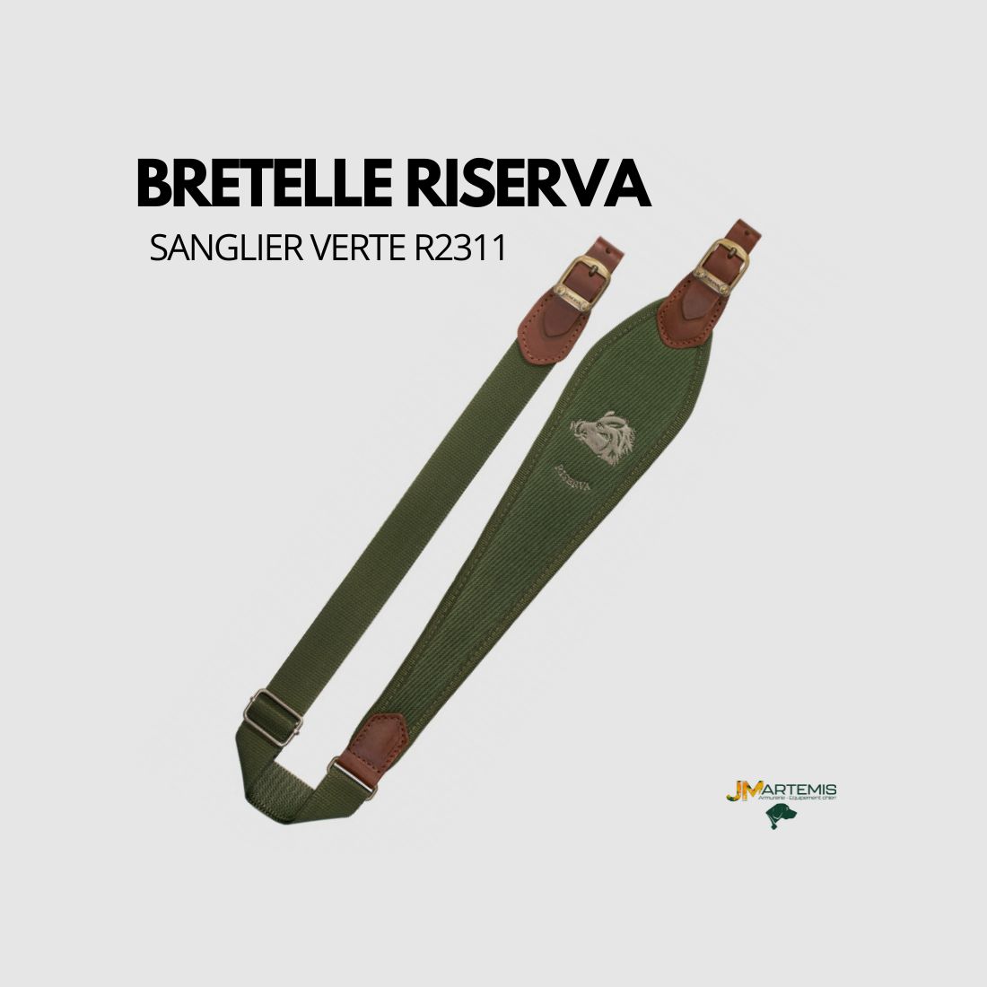 BRETELLE POUR CARABINE RISERVA SANGLIER VERT R2311, image 1 sur 3