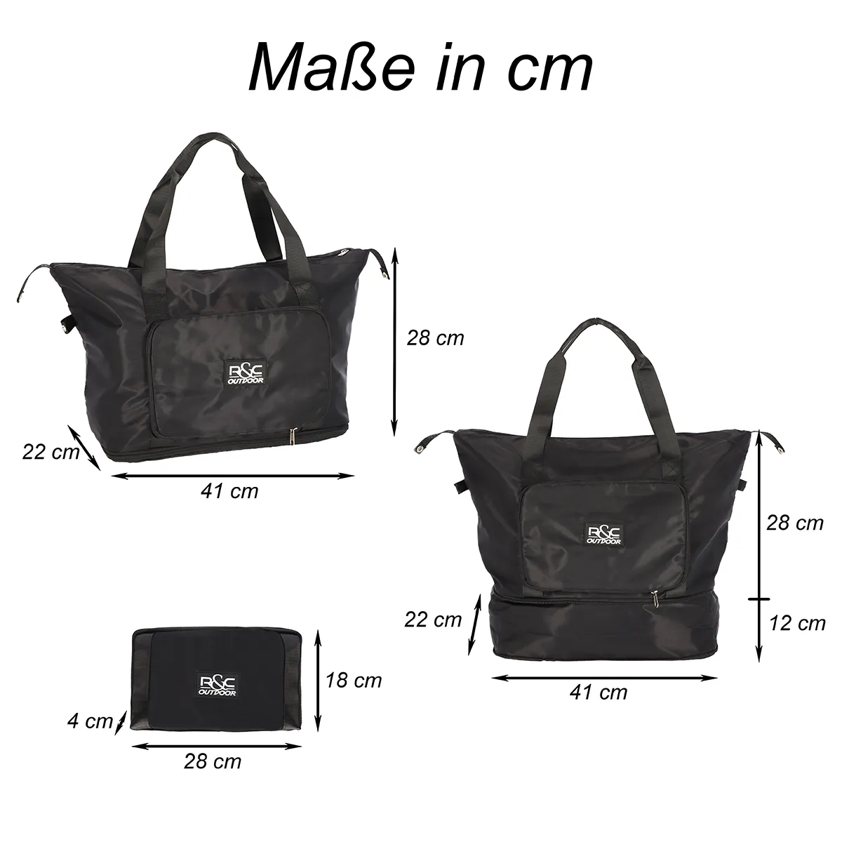 Sac de voyage noir pliable, image 9 sur 9