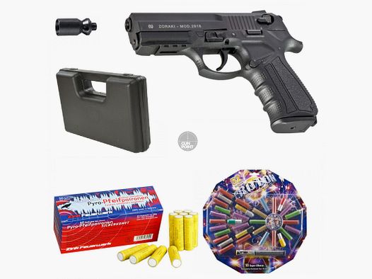 SET !!! Schreckschuss - Pistole - Zoraki 2918 - 9 mm P.A.K. inkl. Koffer & 80 Schuss Effektmunition/ Feuerwerk