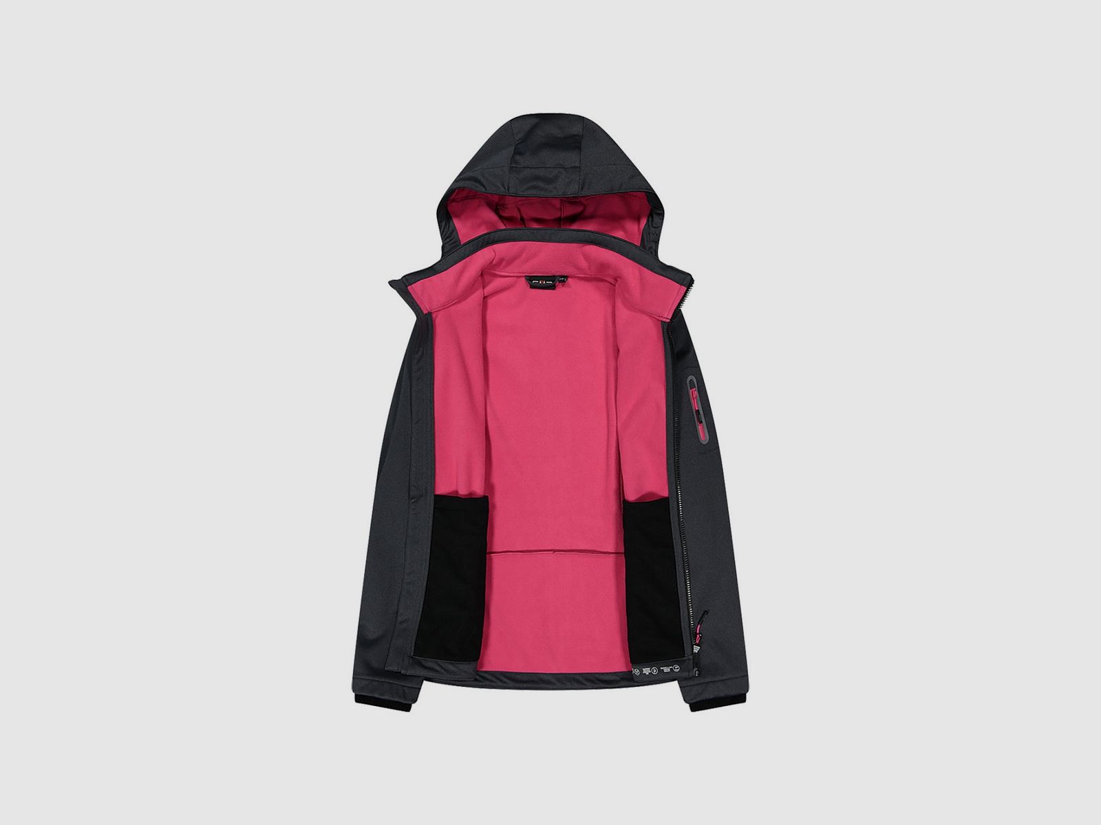 CMP Zip Hood Damen Softshelljacke Anthrazit Pfingstrose, Bild 4 von 4