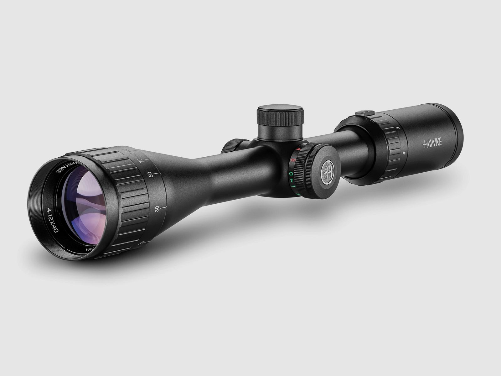 HAWKE 14242-1 Ensemble de lunette de tir VANTAGE 4-12x40 AO RIMFIRE 22 WMR 22113 Montage en anneau 25,4mm central