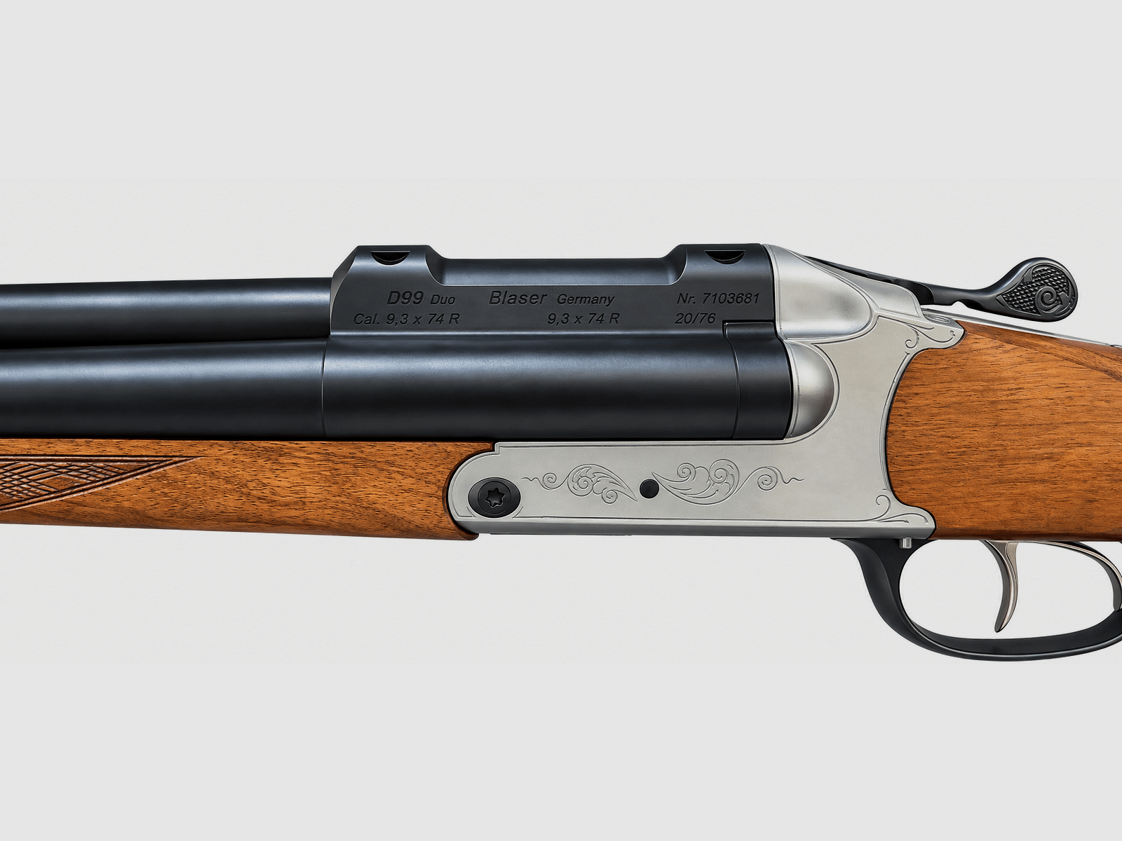 Blaser D99 DUO – Doppelbüchsdrilling 2x 9.3x74R – 20/76 Standard – SHK3, Bild 5 von 6