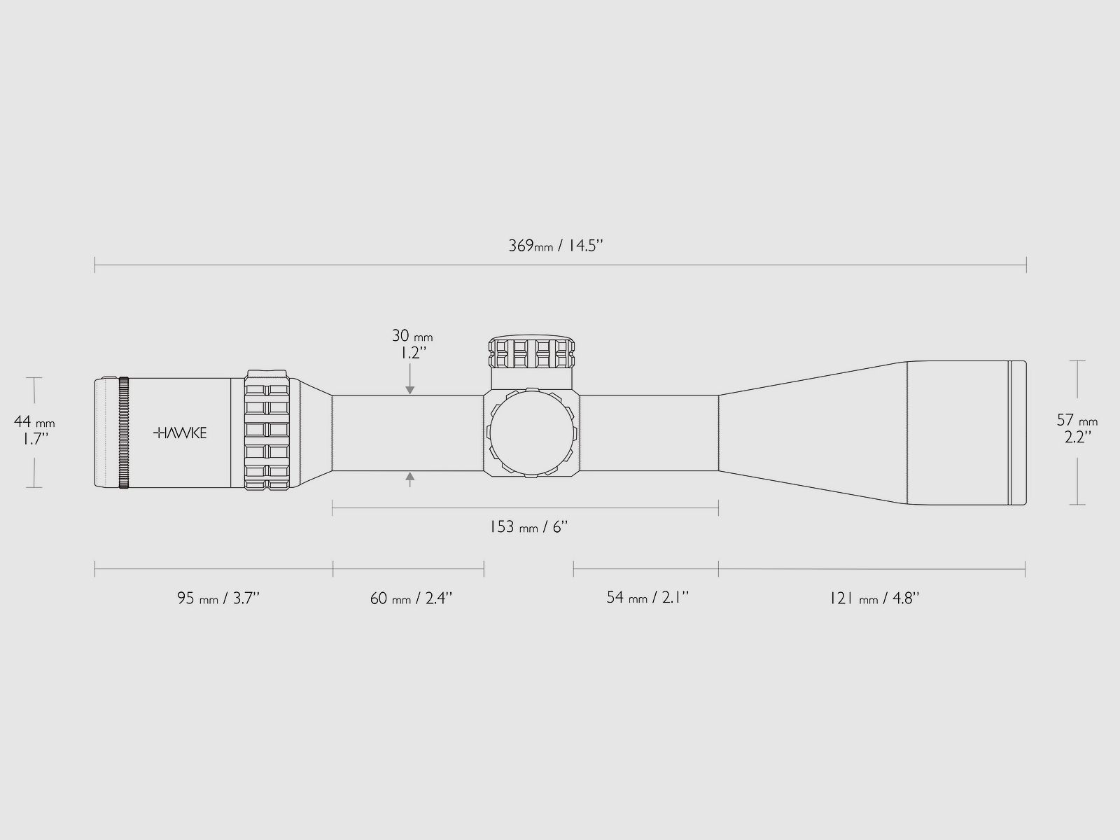 Exhibitor HAWKE 18430 FRONTIER 30 SF 4-24x50 riflescope with LR DOT reticle / U2025-13