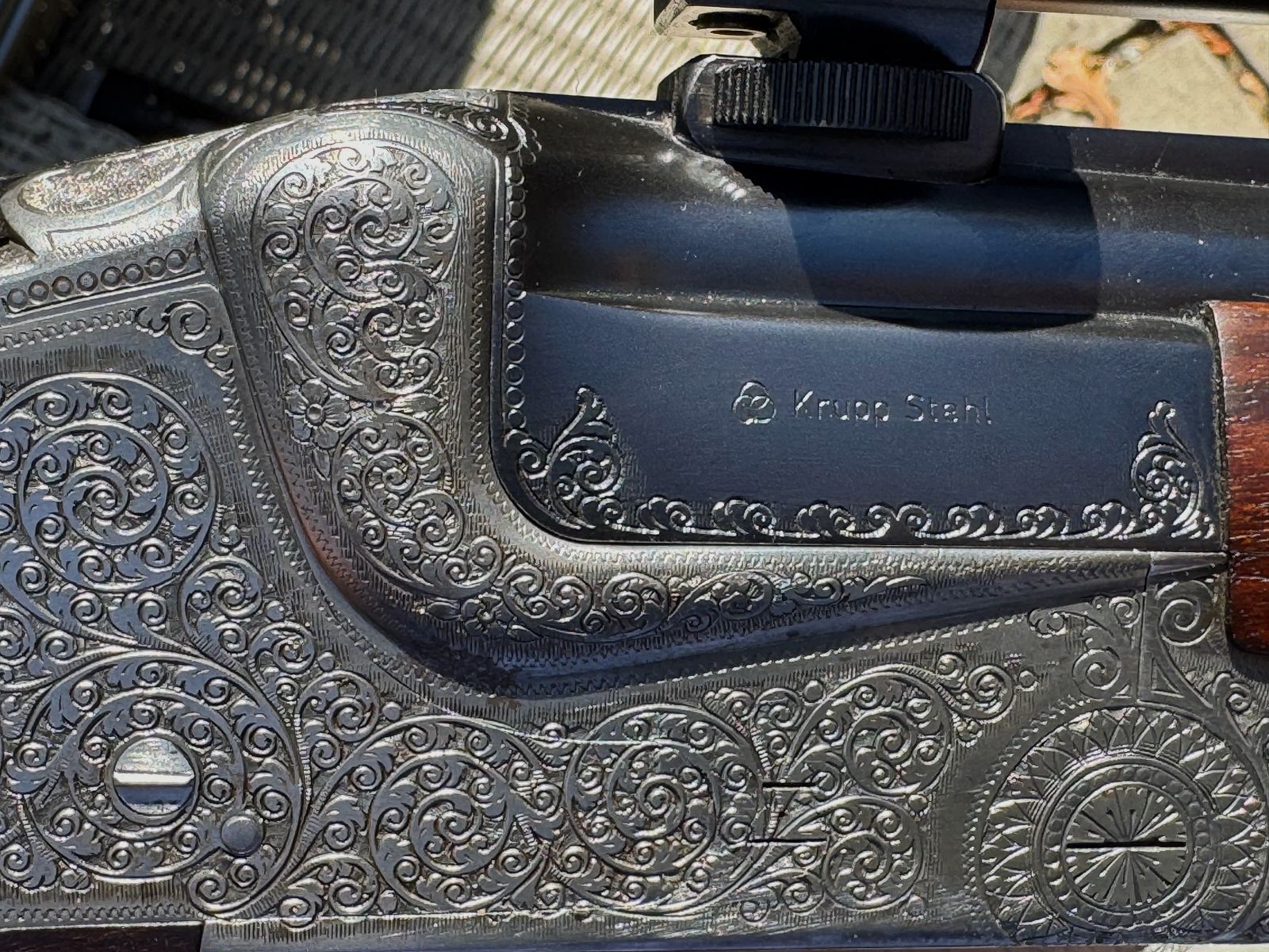 Merkel chef-d'œuvre verrou latéral fusil de chasse, fusil à deux canons et carabine 203E calibre 12/70 .30R Blaser & 9,3x74R