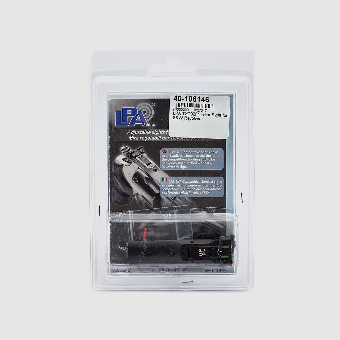 Kit de visée LPA TXT02F1 pour revolver S&W, image 2 sur 3