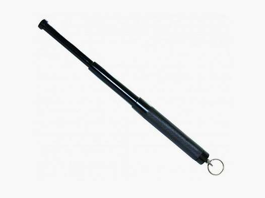 Mini bastón telescópico de 12" con anillo para llaves - Negro
