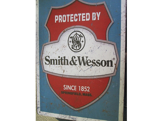 RETRO altes Blechwerbeschild Smith&Wesson 20x30 cm