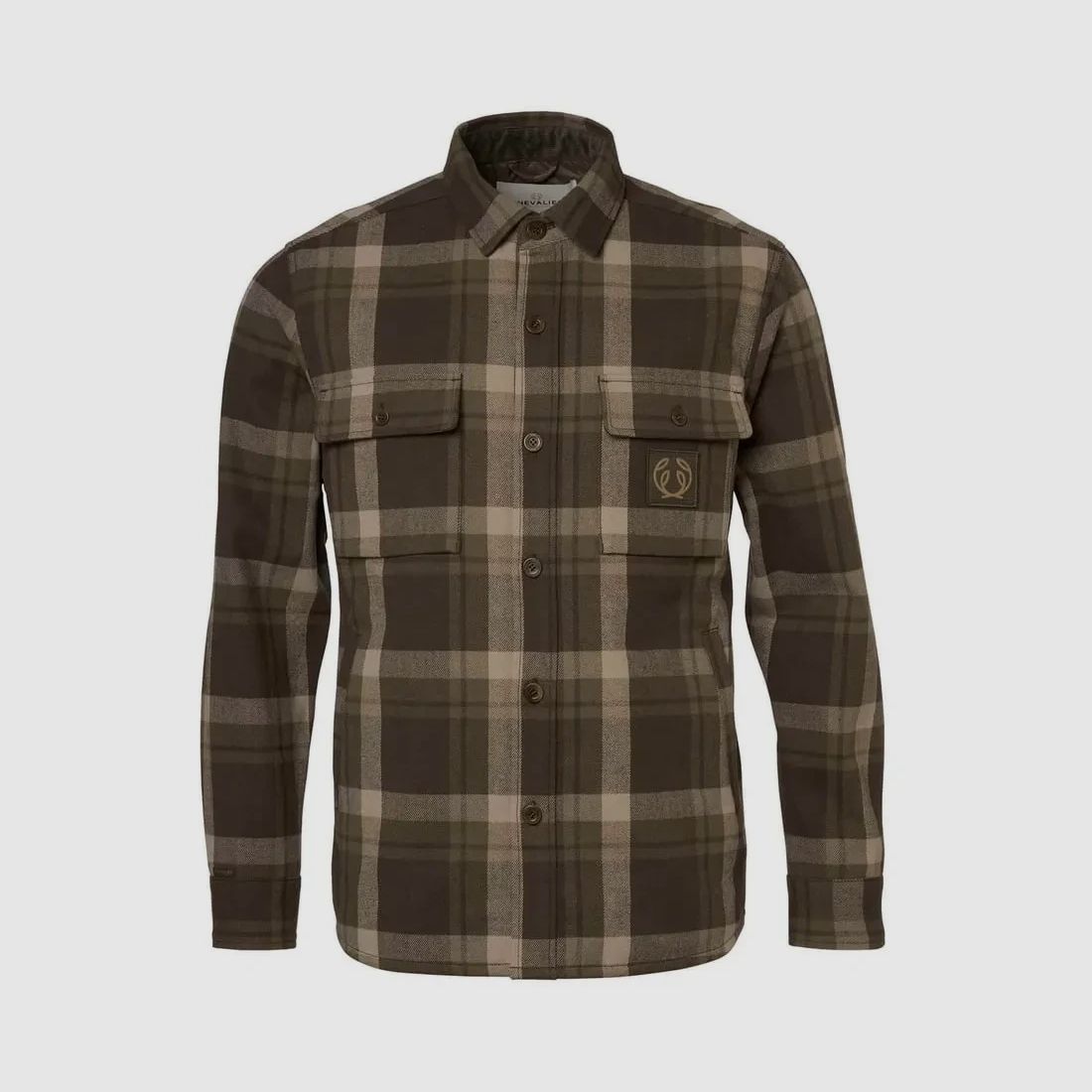 Chevalier Axe Overshirt Men Timber Brown Checked XL