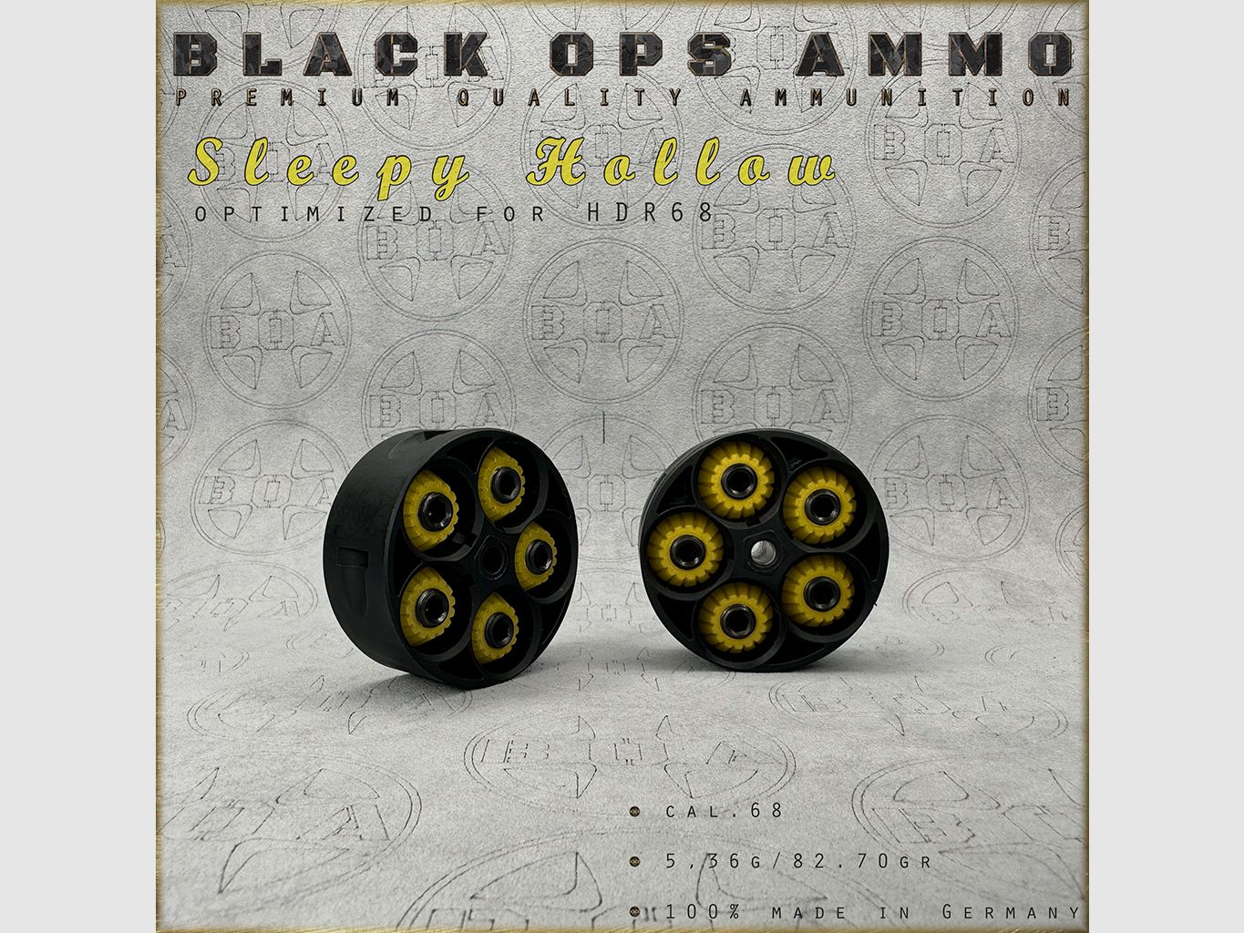10x + 2 Sleepy Hollow BLACK OPS AMMO HDR 68 TR kal.68 Munitie T4E Umarex HDR68 TR68