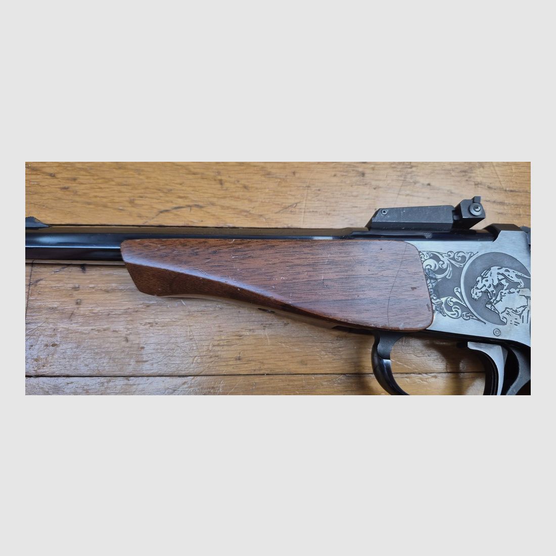 Schöner Thompson Center Pistol – Modell Contender – Lauf 10 Zoll – Kaliber 22LR – Rochester-Waffen aus 1988 – Schöne Hölzer – Wunderschöner Lauf – Exzellente Mechanik – Sehr guter Zustand, Bild 25 von 27
