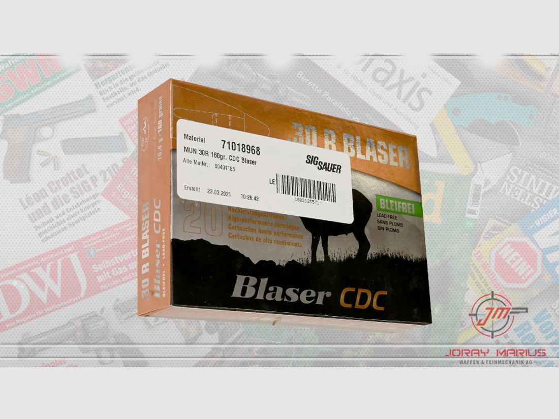 .30R Blaser 10.4g 160gr CDC Bleifrei