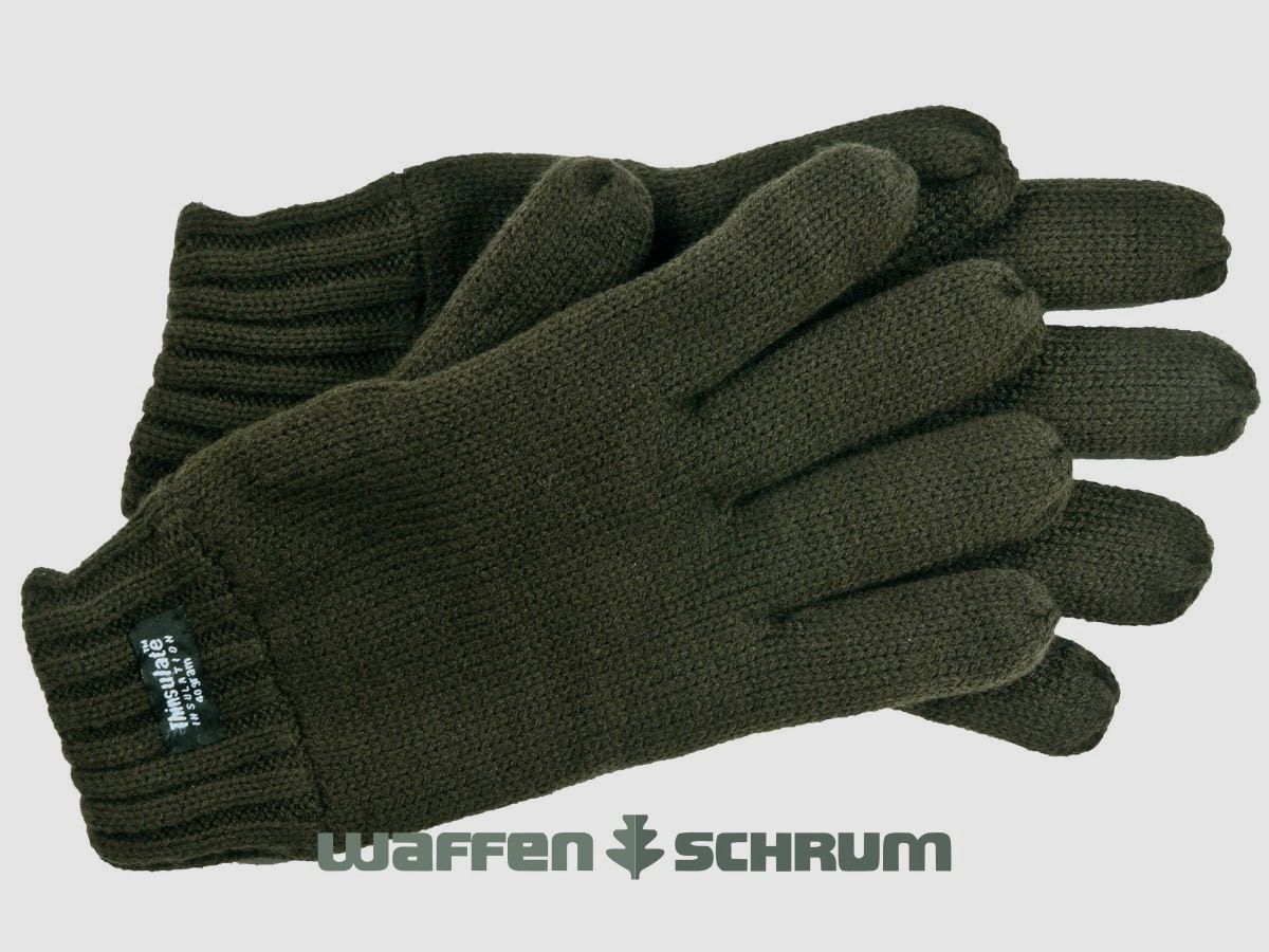 Skogen Strick Finger-Handschuhe Olive