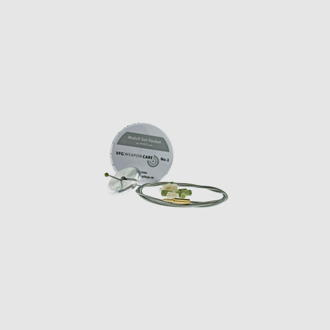 VFG Match-Set Pocket 4-4.5mm Dose m.Stahlseil+Laufreiniger Reinigungszubehör für Waffen
