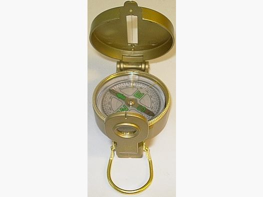 Compass gold-colored - oil-lubricated, round metal housing