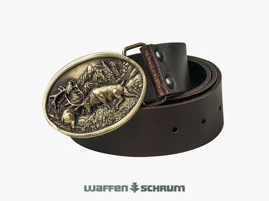 Fritzmann Ledergürtel Hirsch Braun