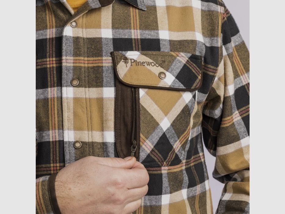 Pinewood Cornwall Shirt 9435 green/brown, image 2 of 4