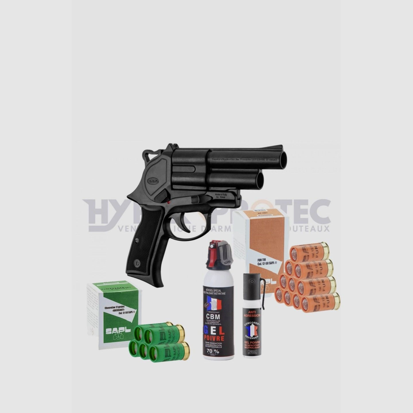 Pack SAPL GC54 + Patrone Gummigeschoss + Patrone Schrot + Tränengas