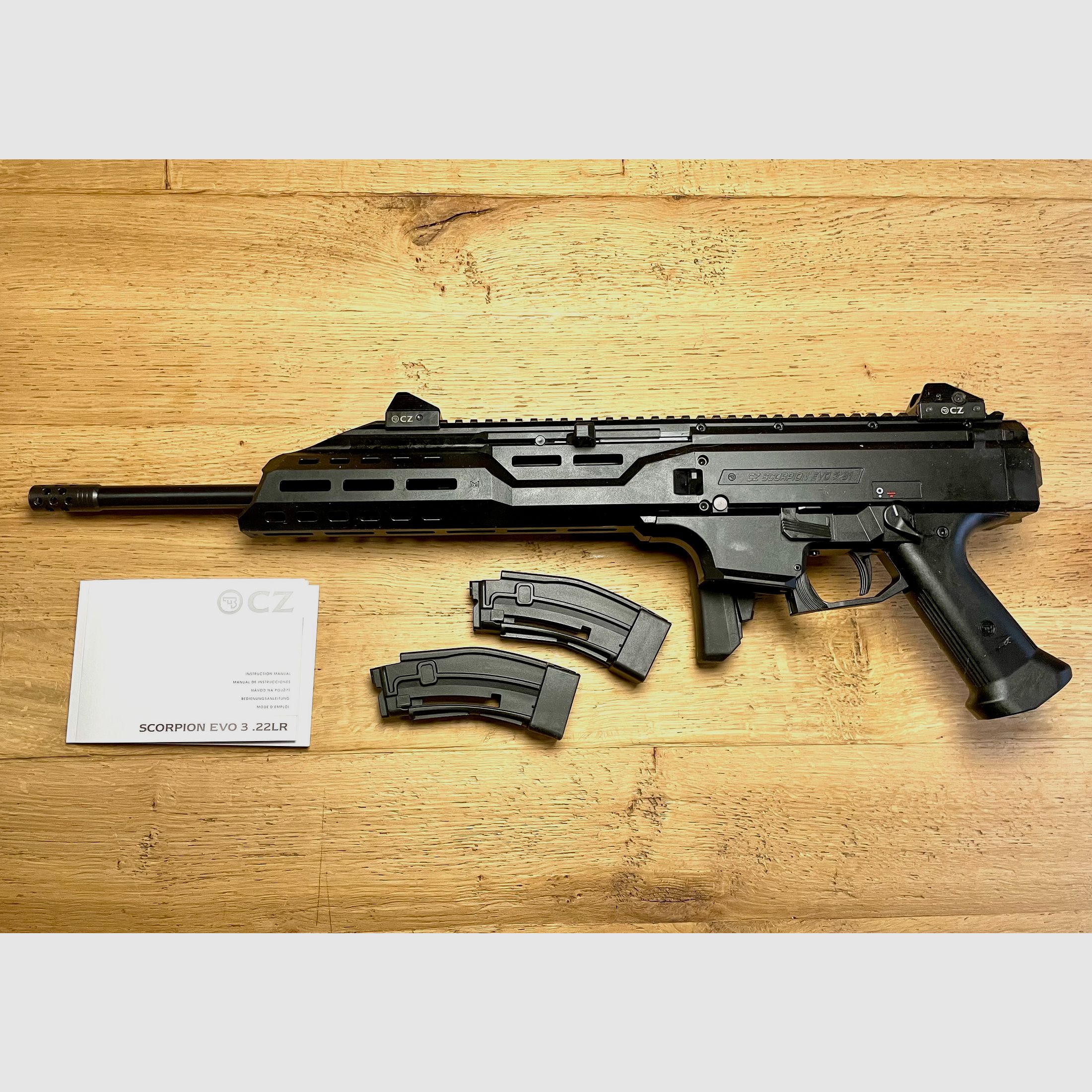 CZ  Scorpion Evo 3 S1 Carbine .22 lfb mit Kompensator