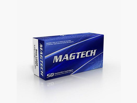 9mm Luger LRN 124gr Magtech 9E æske á 50stk.