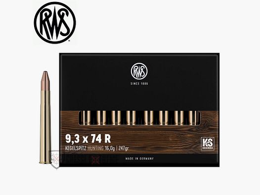 20 Munitions RWS cal 9.3X74R 247gr KS
