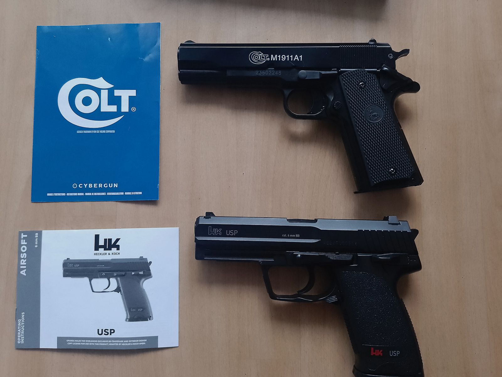 Colt 1911  &  HK USP 6mm Federdruck Airsoft 