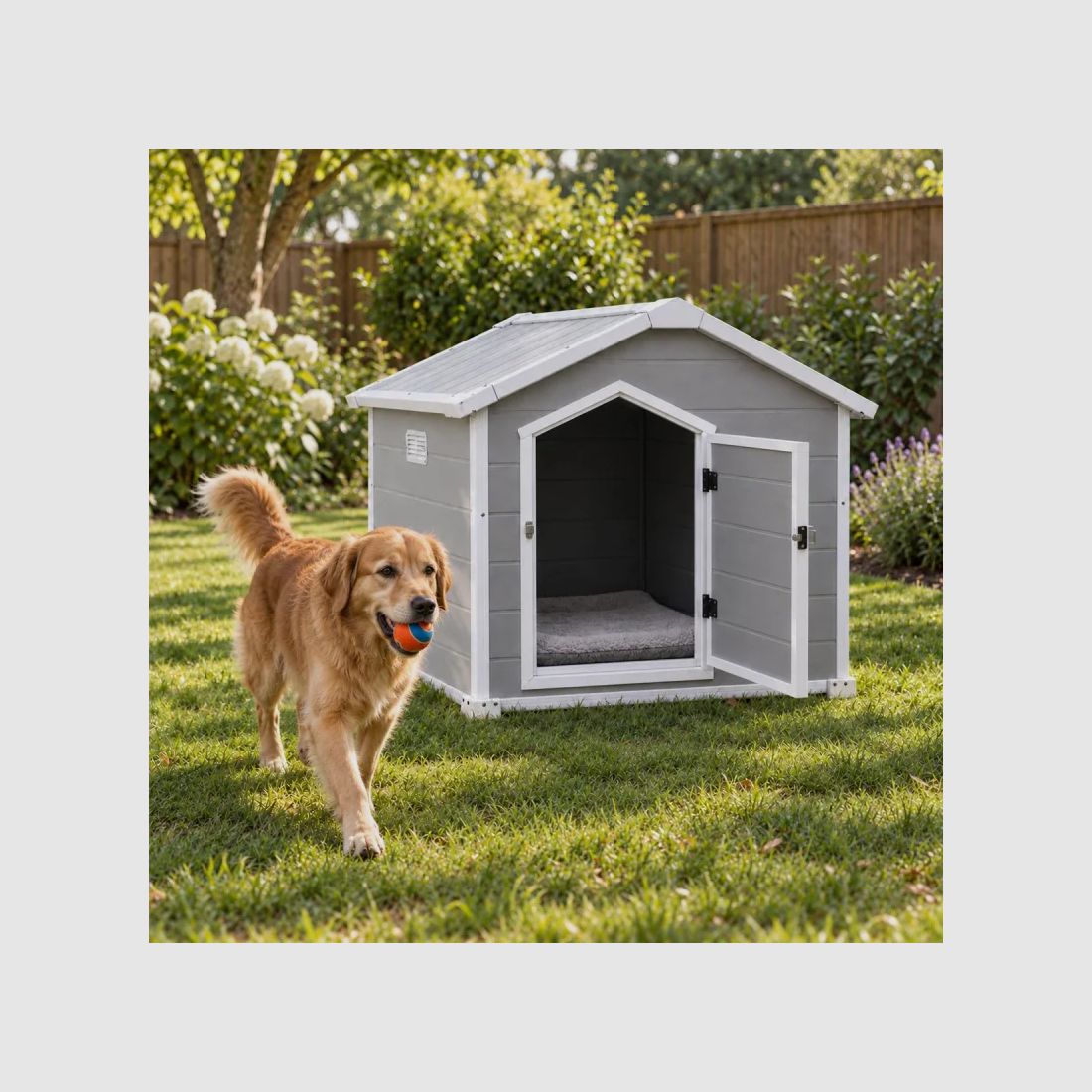 Hunde-Nische aus Polypropylen mit Tür 120 × 115 × 120 cm, Bild 1 von 11