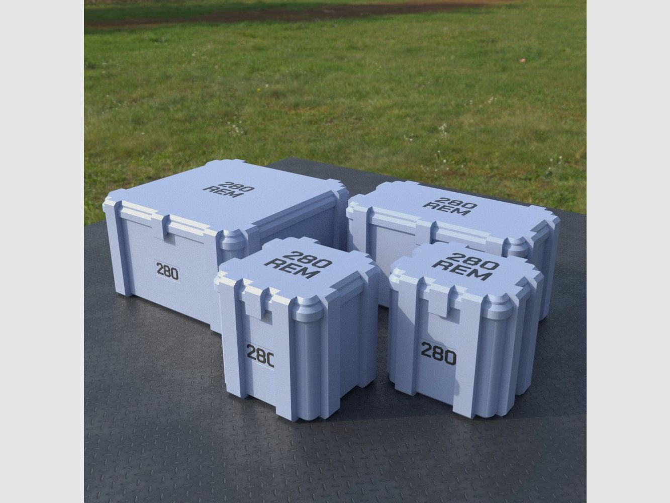 Filamelt Munitionsbox / Ammo Box .280 Remington – Patronenbox ‘Klappdeckel’ – 20 / 25 / 50 / 100 Runden