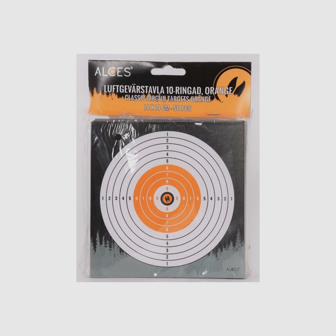 Luftgewehrbretter 14x14 cm 10-Ring mit Farbe