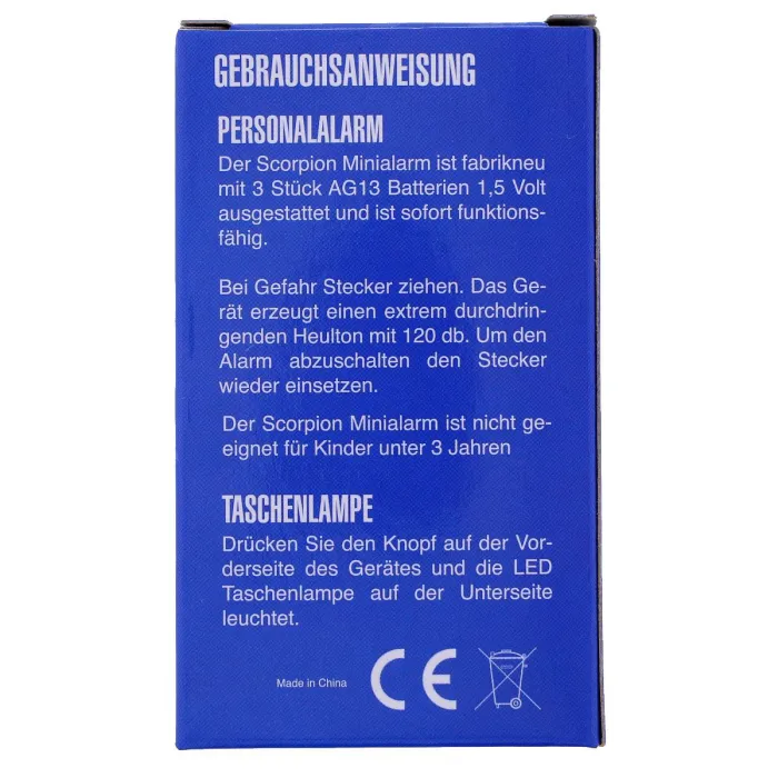 Scorpion Persoonlijk Alarm 120 dB Zwart, afbeelding 3 van 3
