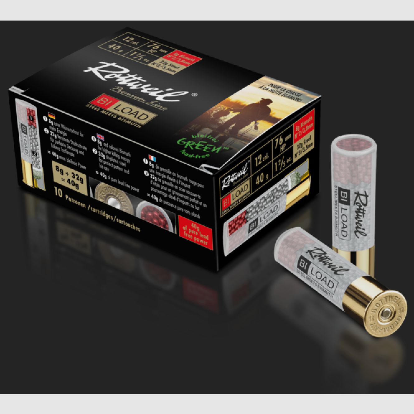 Rottweil 2414042 12/76 Magnum BI-Load 3,5+3,8mm 40g Acier rencontre Bismuth 10 pièces